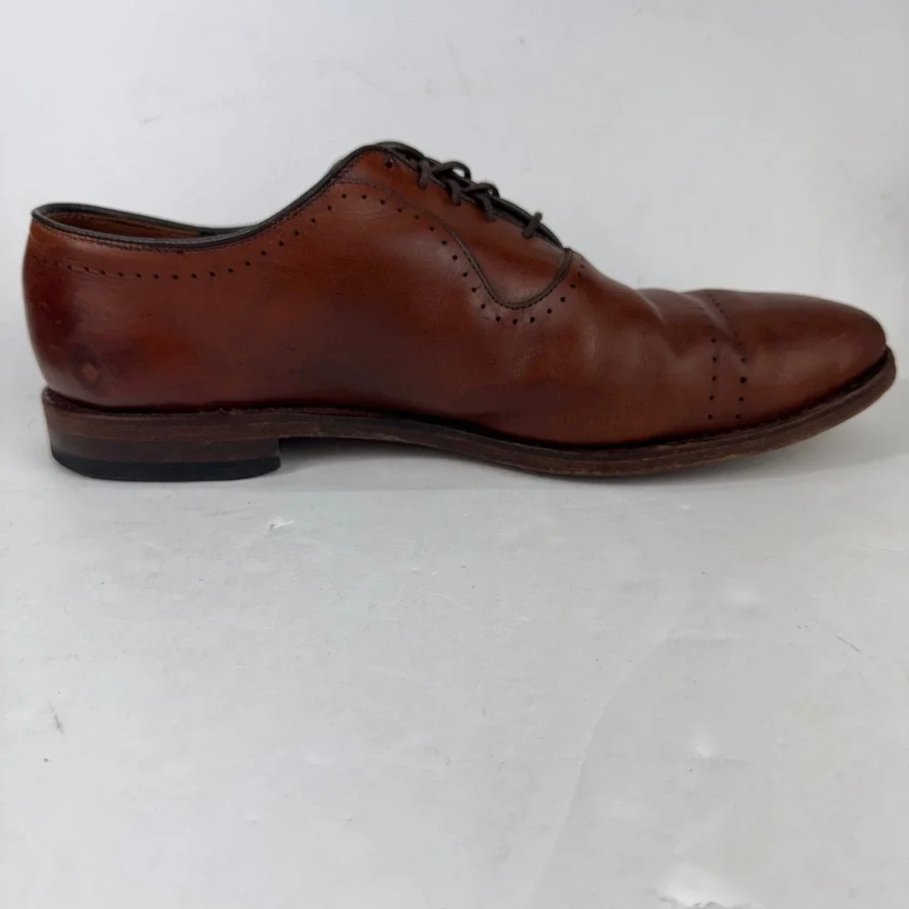 Allen Edmonds Vernon Oxford Mens 9.5 E Brown Leather Cap Toe Brogue Shoes